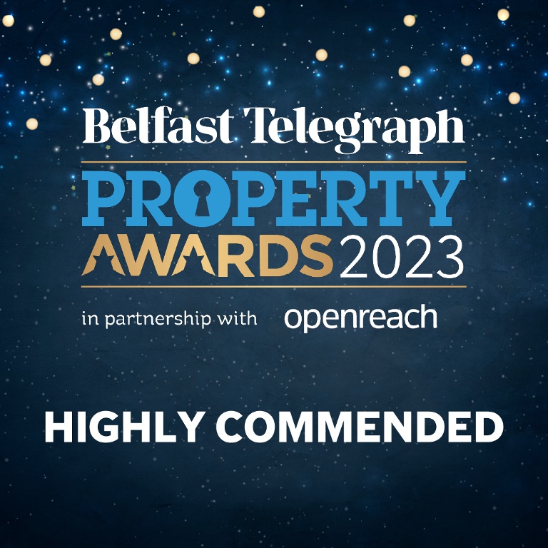 Belfast Telegraph Residential Estate Agency of the year (Sole Branch) 2023, Belfast Telegraph Residential Lettings Agency of the Year 2023.